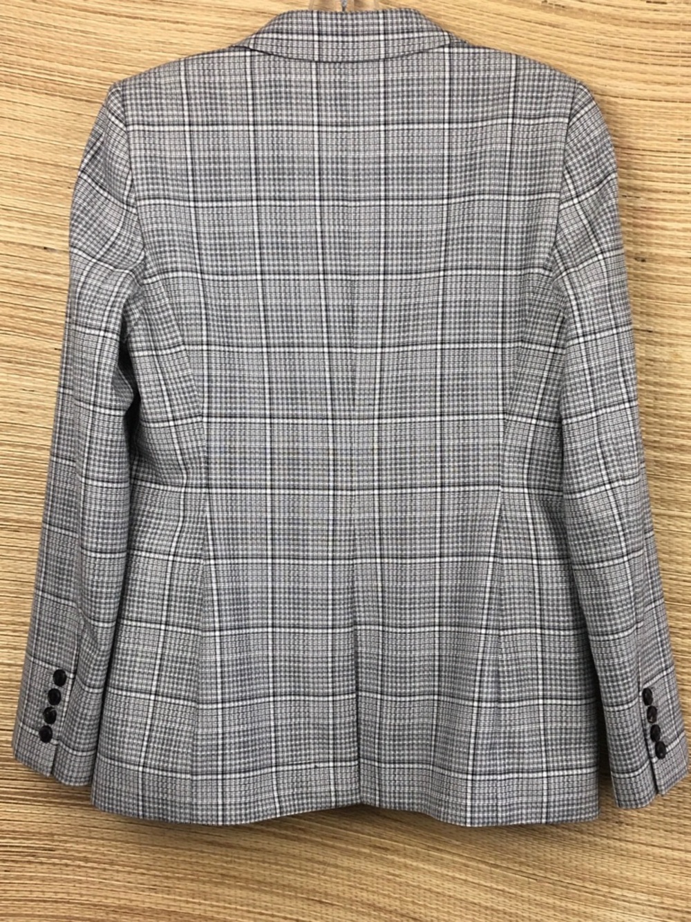 REISS Alenna Single-Breasted Prince of Wales Check Suit Blazer in Grey Size US 6 - Picture 7 of 13